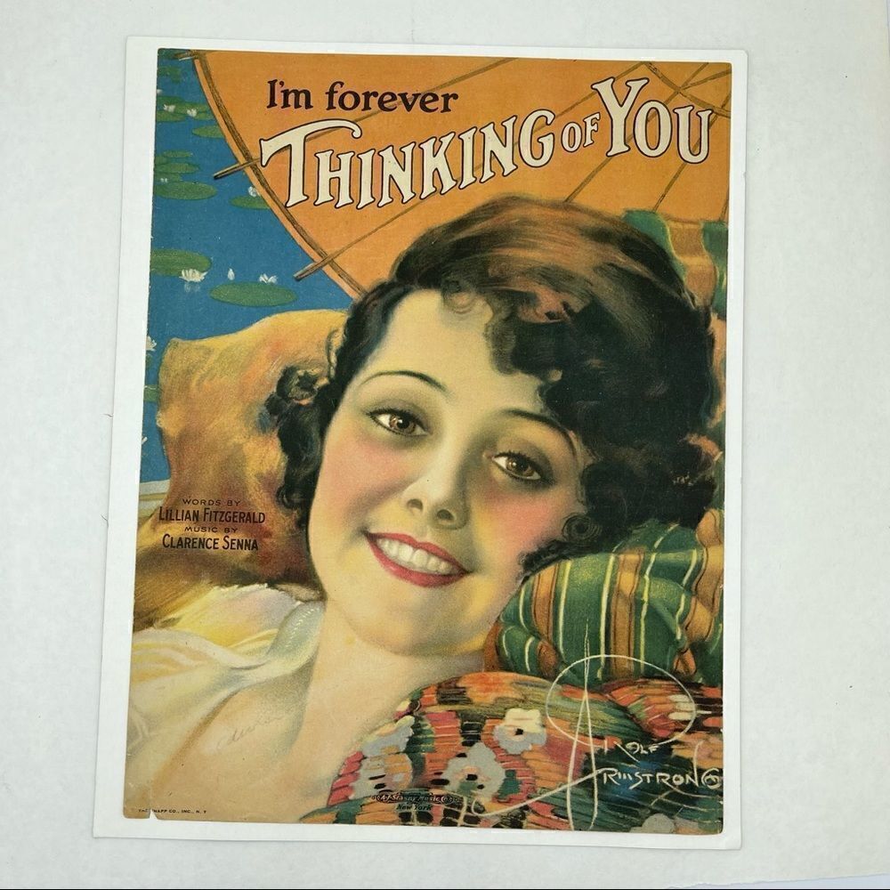 I’m Forever Thinking of You Illustrated by Rolf Armstrong 1919 Sheet Music - Picture 3 of 16